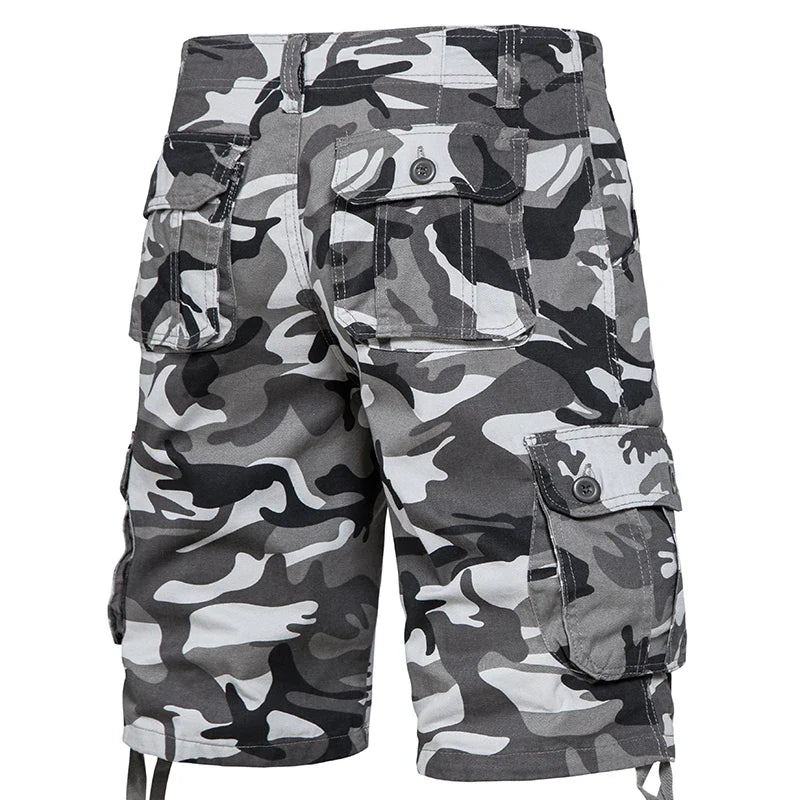 Men's Camo Cargo Shorts – Breathable Cotton Outdoor Sports Half Pants with Side Pockets
