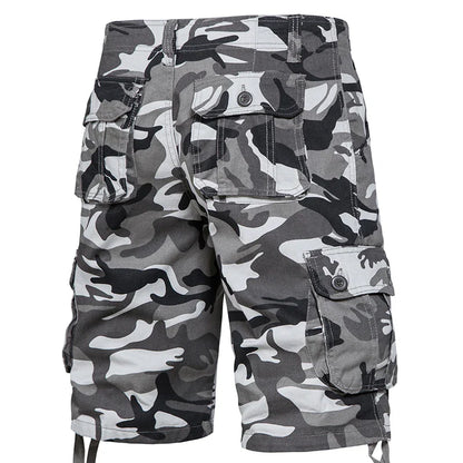 Men's Camo Cargo Shorts – Breathable Cotton Outdoor Sports Half Pants with Side Pockets