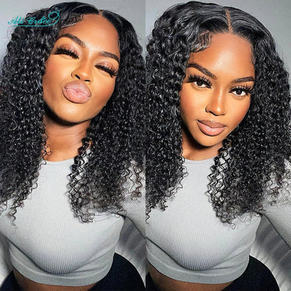 Ali Grace 4x4 Closure Wig Deep Wave Human Hair Wigs for Women Transparent Lace Closure Wig Bob Short Deep Wave Closure Bob Wig