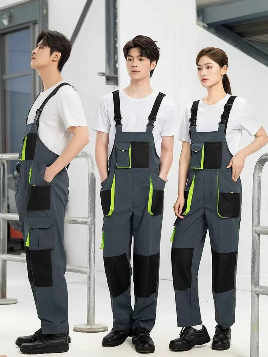 High Quality Men's Overalls Big Multi-Pocket Jumpsuit Wearproof Romper Factory Labor Protection Clothing Men Workwear Suits