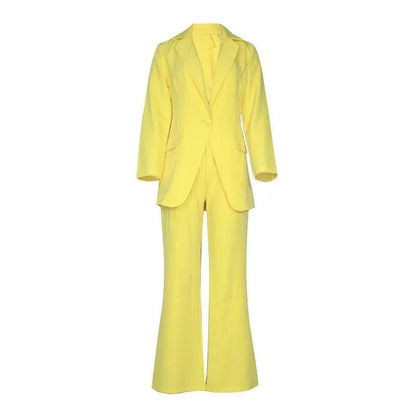Hot Selling Professional Suit Set Solid Color Healthy Fabric 2024 Spring and Autumn New Women's Fit Suit Two-piece Set
