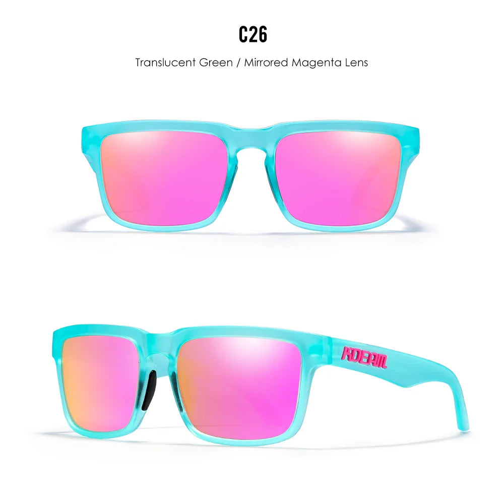 KDEAM Classic Square Sunglasses Men Women Category 3 Polarized Sun Glasses Unique Frame Surface Eyewear With Case Box KD332