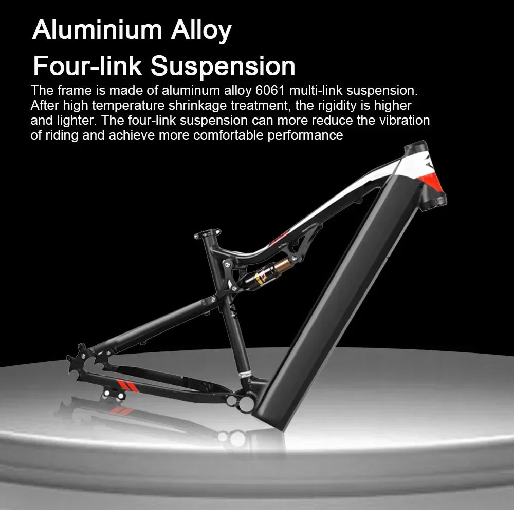 Electric Bicycle RANDRIDE YG90 1000W 48V17AH Hydraulic Brake E-bike with Full Suspension  21 Gears Shift Free Rack Electric bike