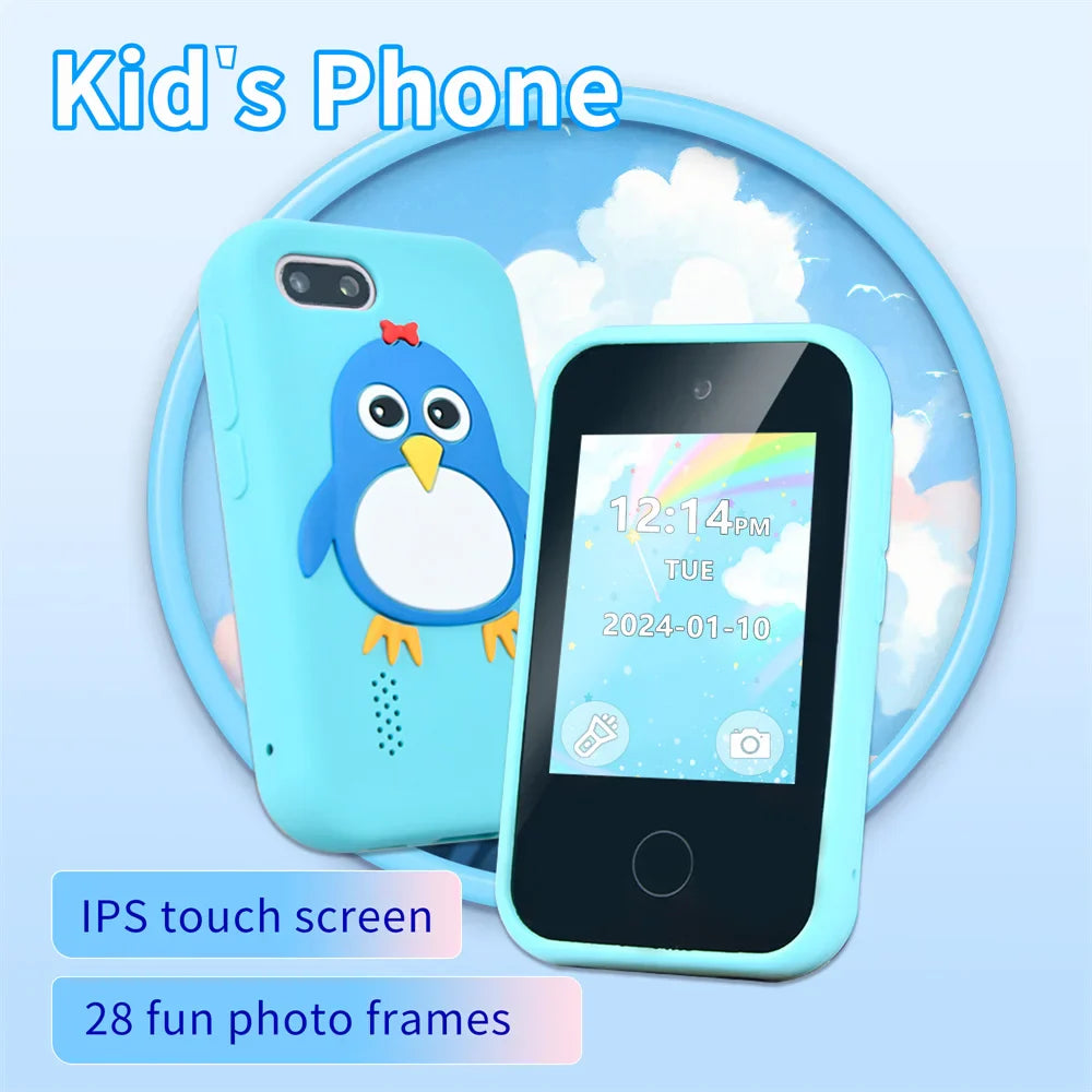 32GB Kids Smart Phone 2.8'' IPS Mini Toy Phone Music Player  28 Games Alarm Clock Flashlight Dual Camera Educational Funny Toys