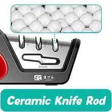 Four in one kitchen sharpener restores serrated blade knives and scissors, diamond tungsten steel