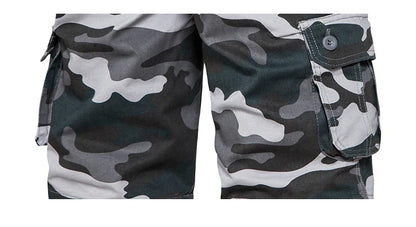 Men's Camo Cargo Shorts – Breathable Cotton Outdoor Sports Half Pants with Side Pockets