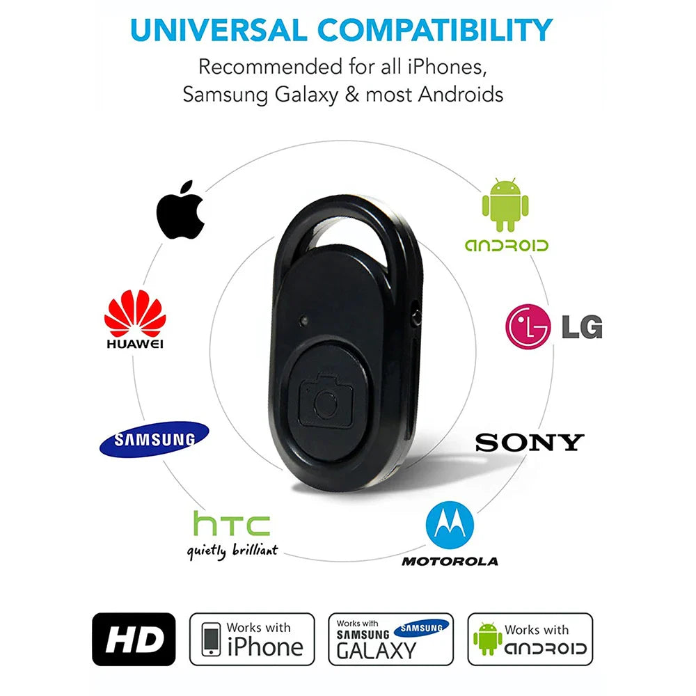 2 Pack Wireless Camera Remote Control - Wireless Remote for iPhone & Android Phones iPad iPod Tablet, Clicker for Photos & Video