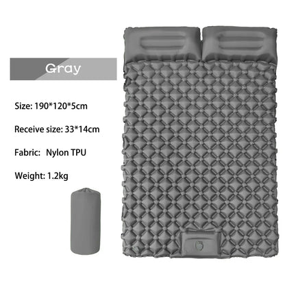 Ultralight Inflatable Camping Mattress with Pillows Built-in Pump Portable Air Sleeping Pad for Outdoor Hiking Travel Tent