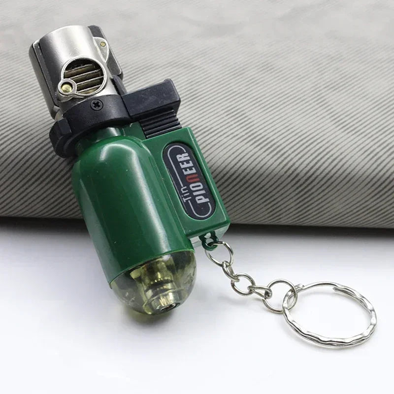 2PCS New Windproof Jet Torch Butane Lighter Portable BBQ Outdoor Ignition Survival Tool Keychain Cigarette Tool Lighters for Men