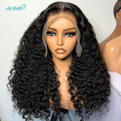 Ali Grace Hair Malaysian Deep Wave Hair Wigs Pre-Plucked 13X4 Lace Front Human Hair Wigs Natural Hairline With Baby Hair