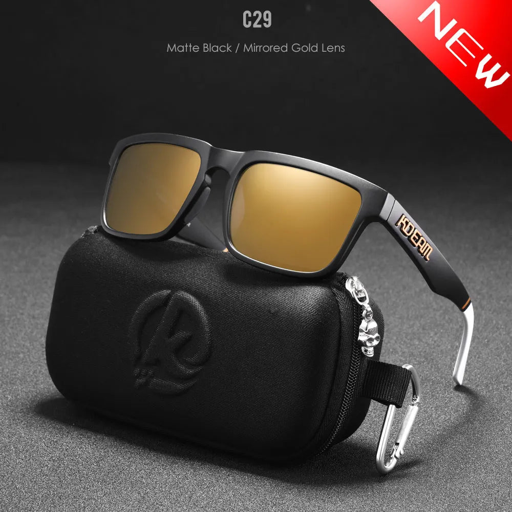 KDEAM Classic Square Sunglasses Men Women Category 3 Polarized Sun Glasses Unique Frame Surface Eyewear With Case Box KD332