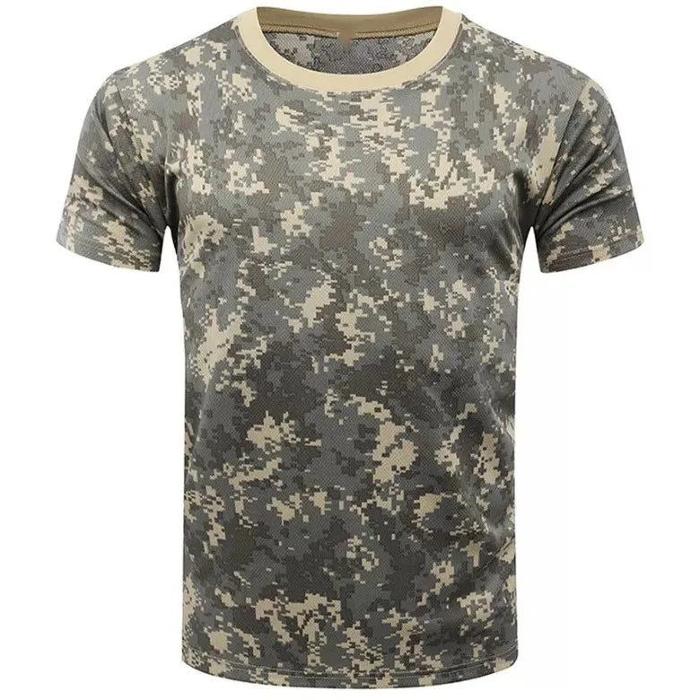 Men's 3D Camo Print T-Shirt – Quick-Dry Polyester, Short Sleeve, Sizes S–5XL