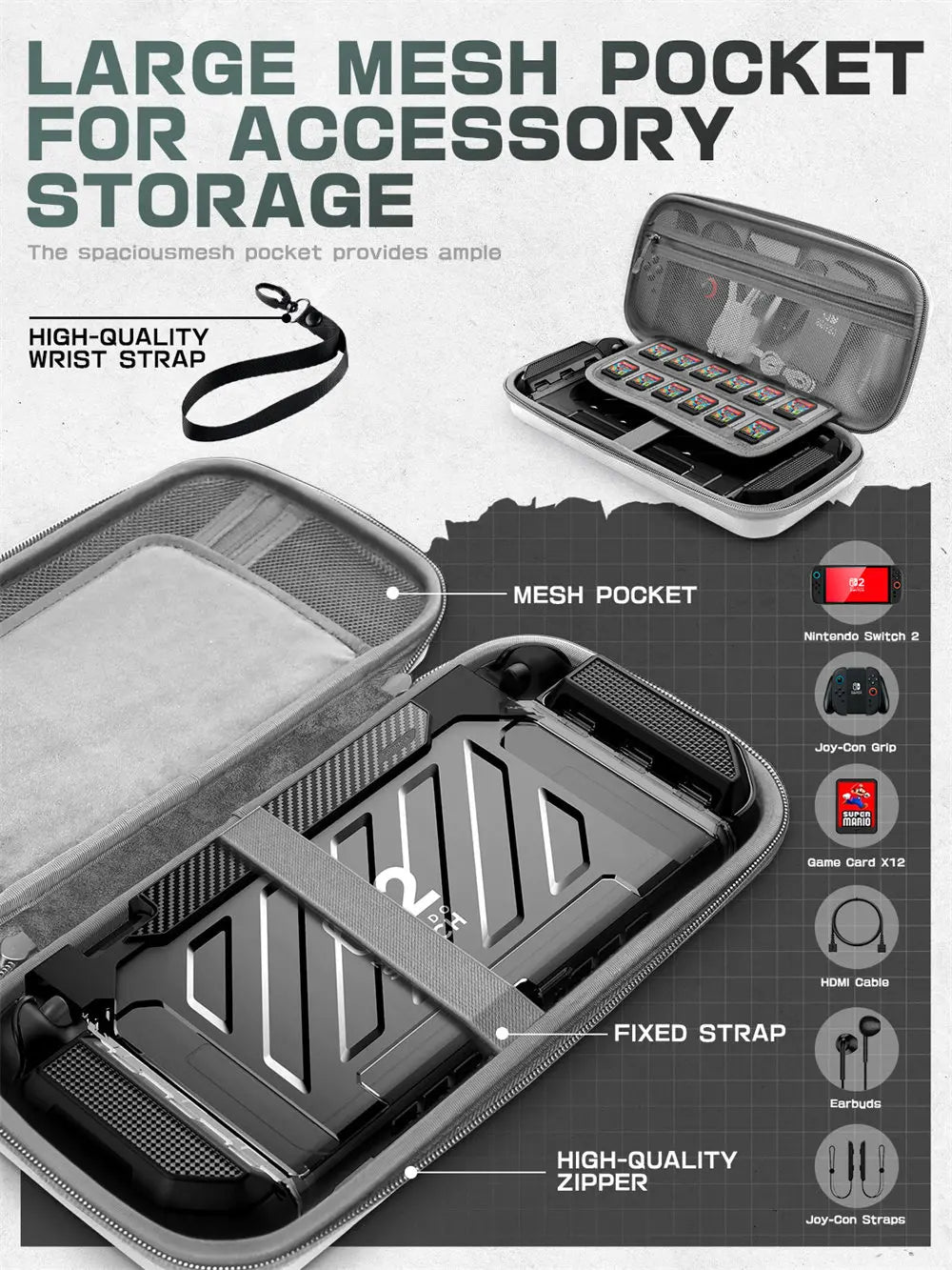 Carrying Case For Nintendo Switch 2 2025 Plus Version SUPCASE Portable Protective Travel Carry Handbag for Blade/Titan Case