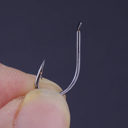 High-Carbon Barbed Fishhooks – 50pcs, Sizes 1–13#, Black & Golden, Carp & Sea Fishing