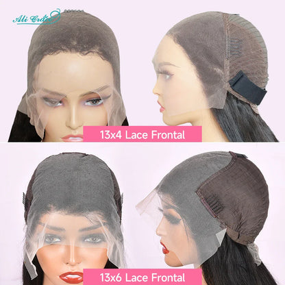 Ali Grace Hair Malaysian Deep Wave Hair Wigs Pre-Plucked 13X4 Lace Front Human Hair Wigs Natural Hairline With Baby Hair