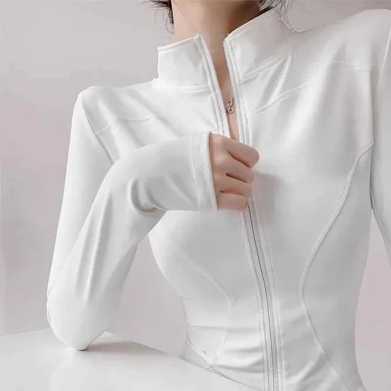 Women Workout Sports Yoga Fitness Gym Jacket Activewear Long Sleeves