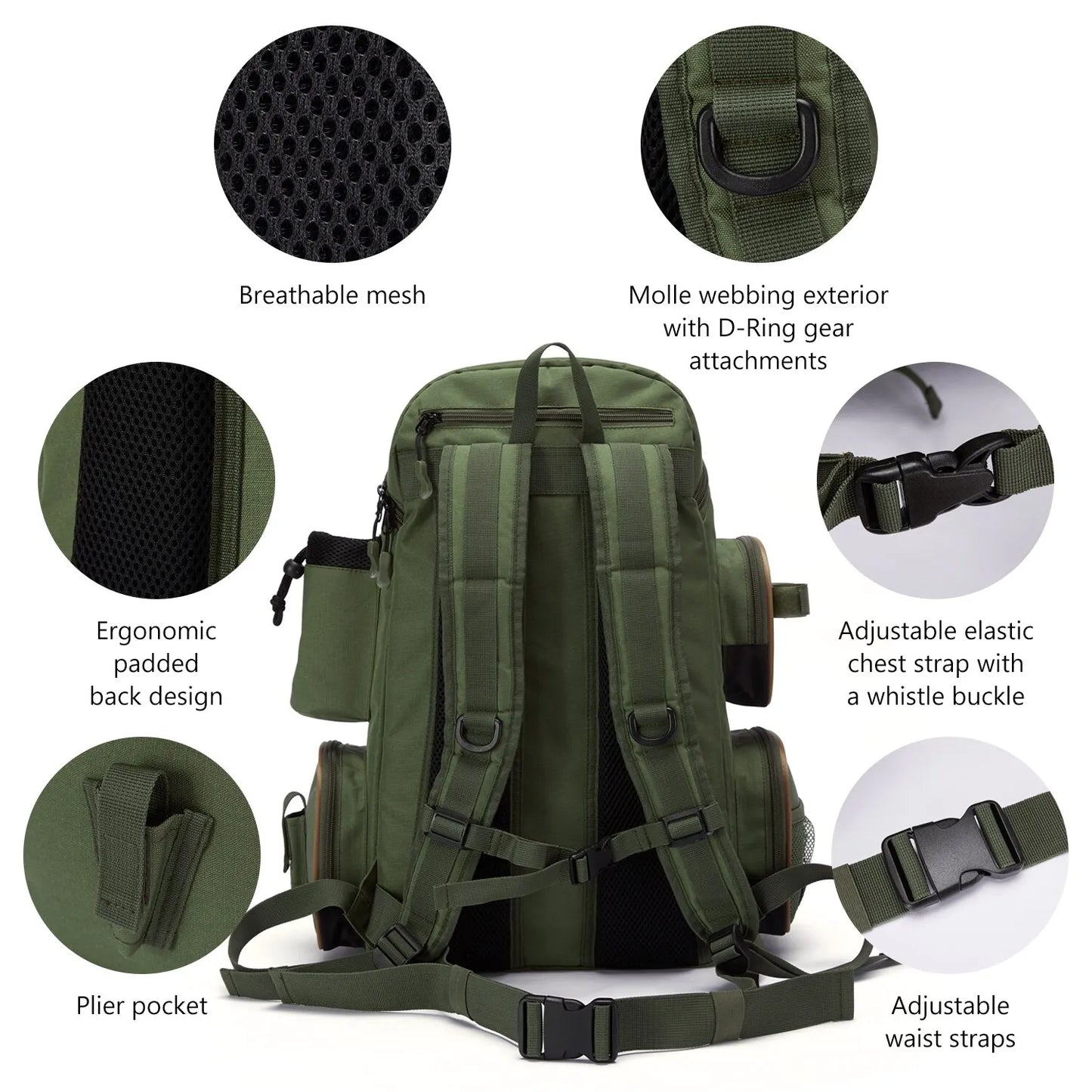 Lightweight Tactical Fishing Tackle Backpack – 600D Polyester, Multifunctional, 2 Colors