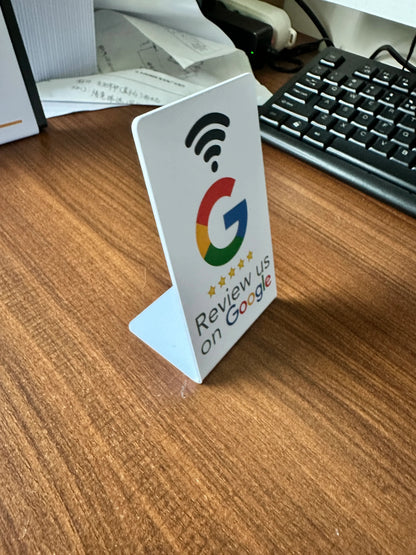 13.56Mhz programmable Google Review Card NFC station table Acrylic Stickers Waterproof NFC Stand Google Review Card