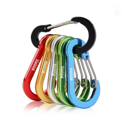 Aluminum Alloy Carabiner Keychain Set – 6pcs, 2", Multi-Color, Lightweight Snap Clips