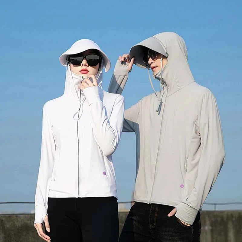  Summer Thin Couple Sports Leisure Sunscreen Clothing Comfortable High Quality Ice Silk Breathable Outdoor UV Protection Coat