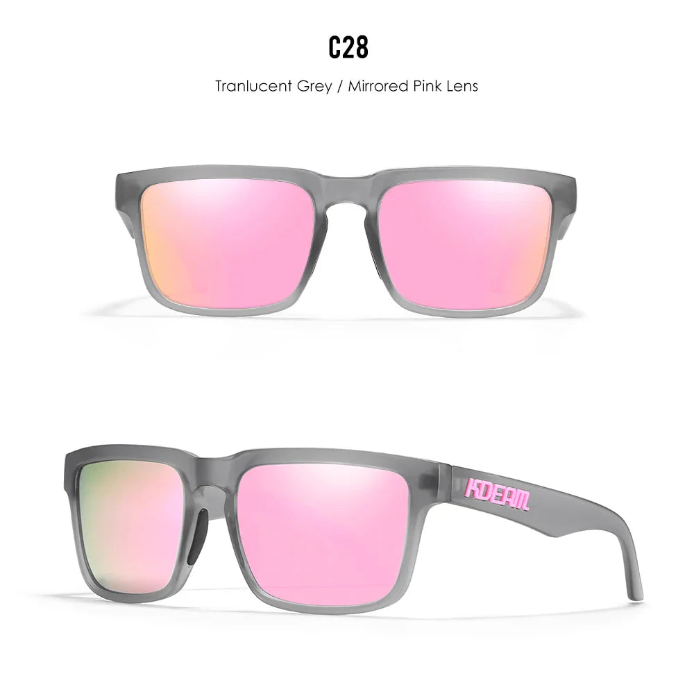 KDEAM Classic Square Sunglasses Men Women Category 3 Polarized Sun Glasses Unique Frame Surface Eyewear With Case Box KD332