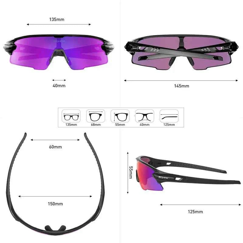 SCVCN New Sports Sunglasses Photochromic Cycling Glasses Mountain Bicycle Goggles MTB Road UV400 Protection Sun Eyewear for Man