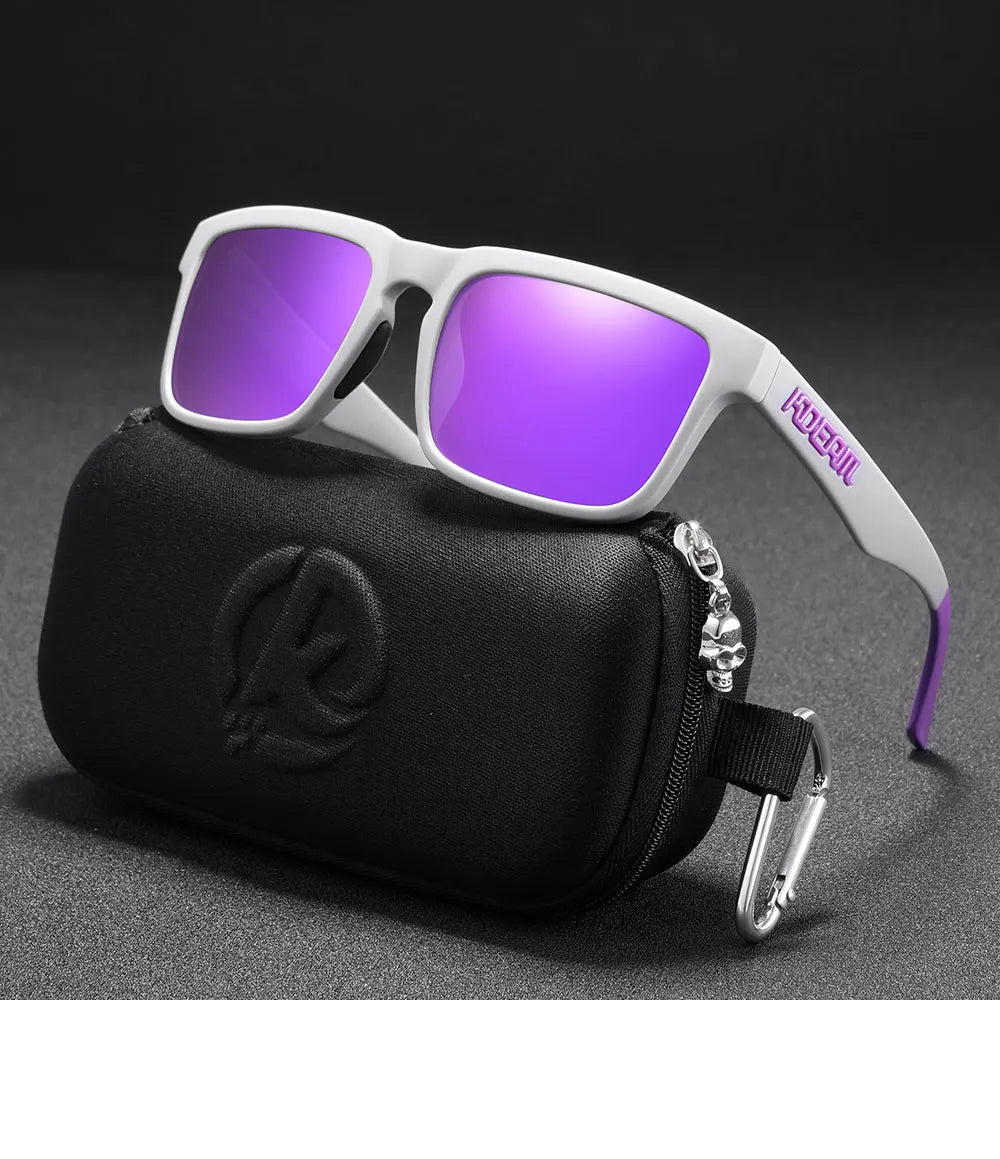 KDEAM Classic Square Sunglasses Men Women Category 3 Polarized Sun Glasses Unique Frame Surface Eyewear With Case Box KD332