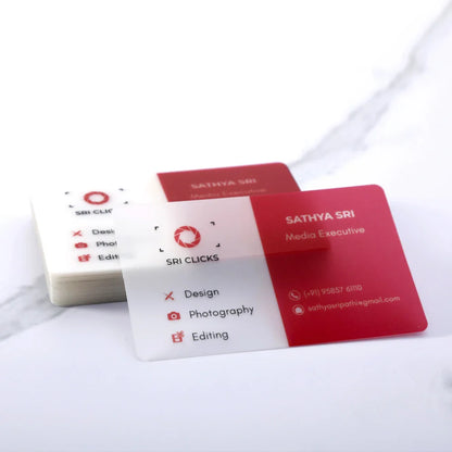 20/50/100/200PCS Transparent PVC Business Card Colorful Printing Personalized LOGO Text Thank You Card Free DESIGN 0.38mm