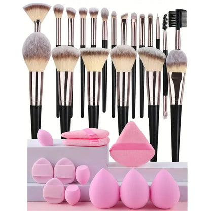 3-20PCS Makeup Brushes Set Eye Shadow Foundation Blush Highlighter Concealer Brush Female Beauty Tool Beauty Sponges Thumb Puffs
