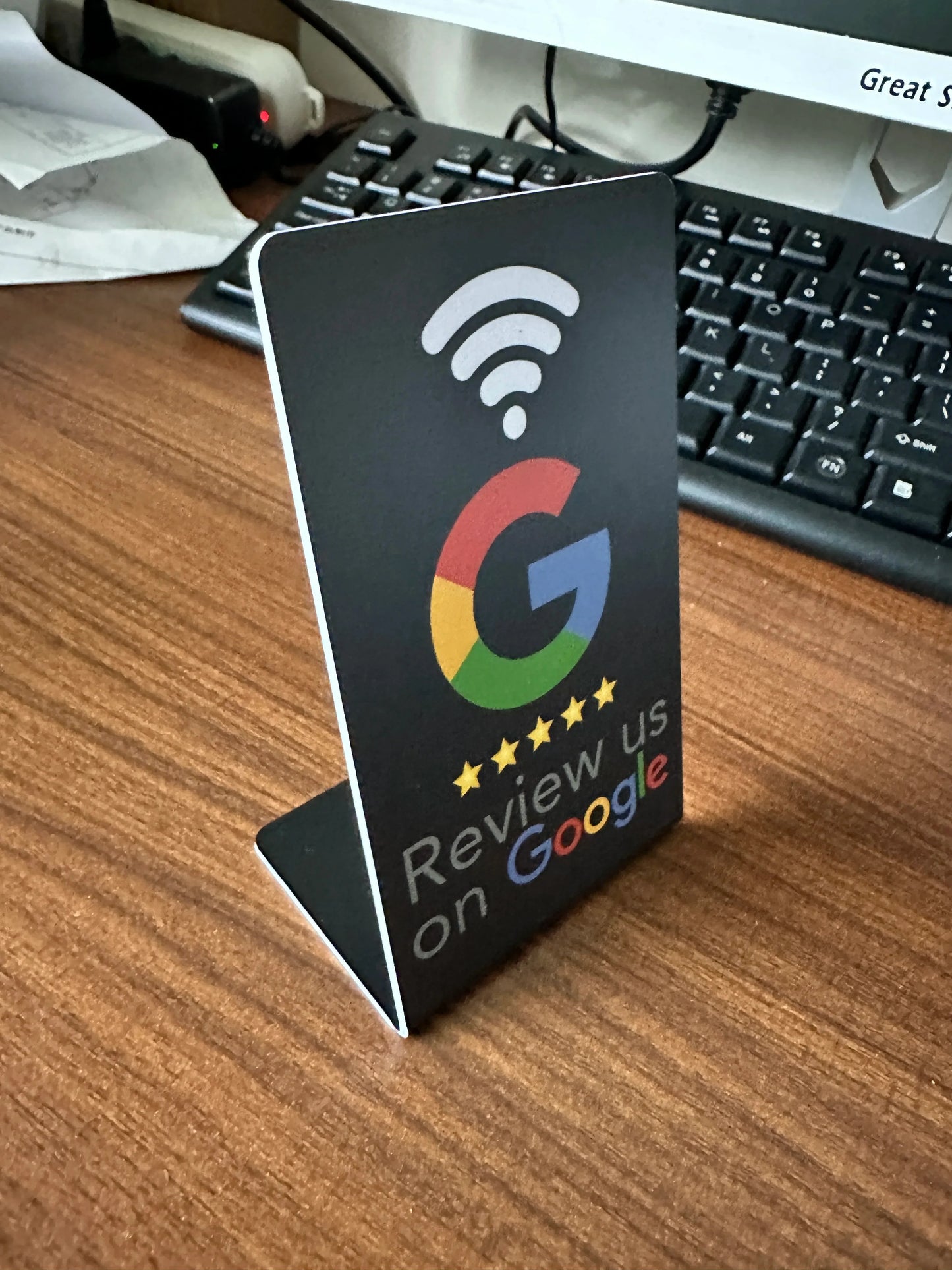 13.56Mhz programmable Google Review Card NFC station table Acrylic Stickers Waterproof NFC Stand Google Review Card