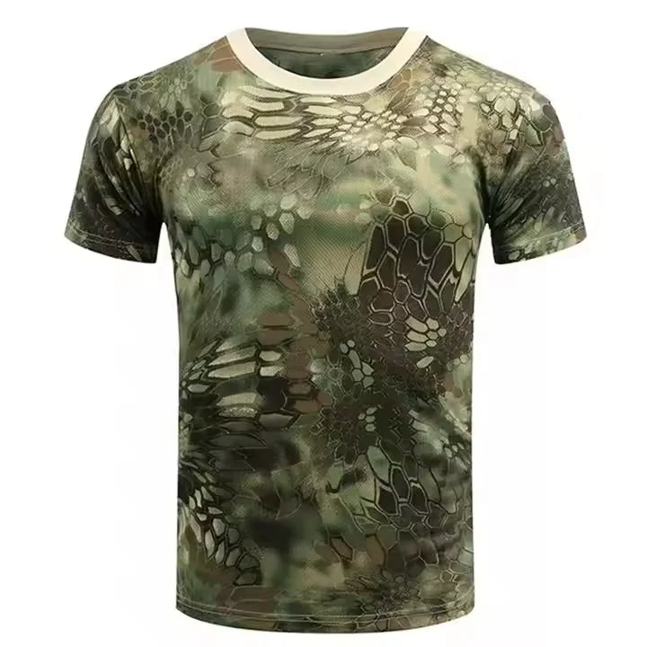 Men's 3D Camo Print T-Shirt – Quick-Dry Polyester, Short Sleeve, Sizes S–5XL