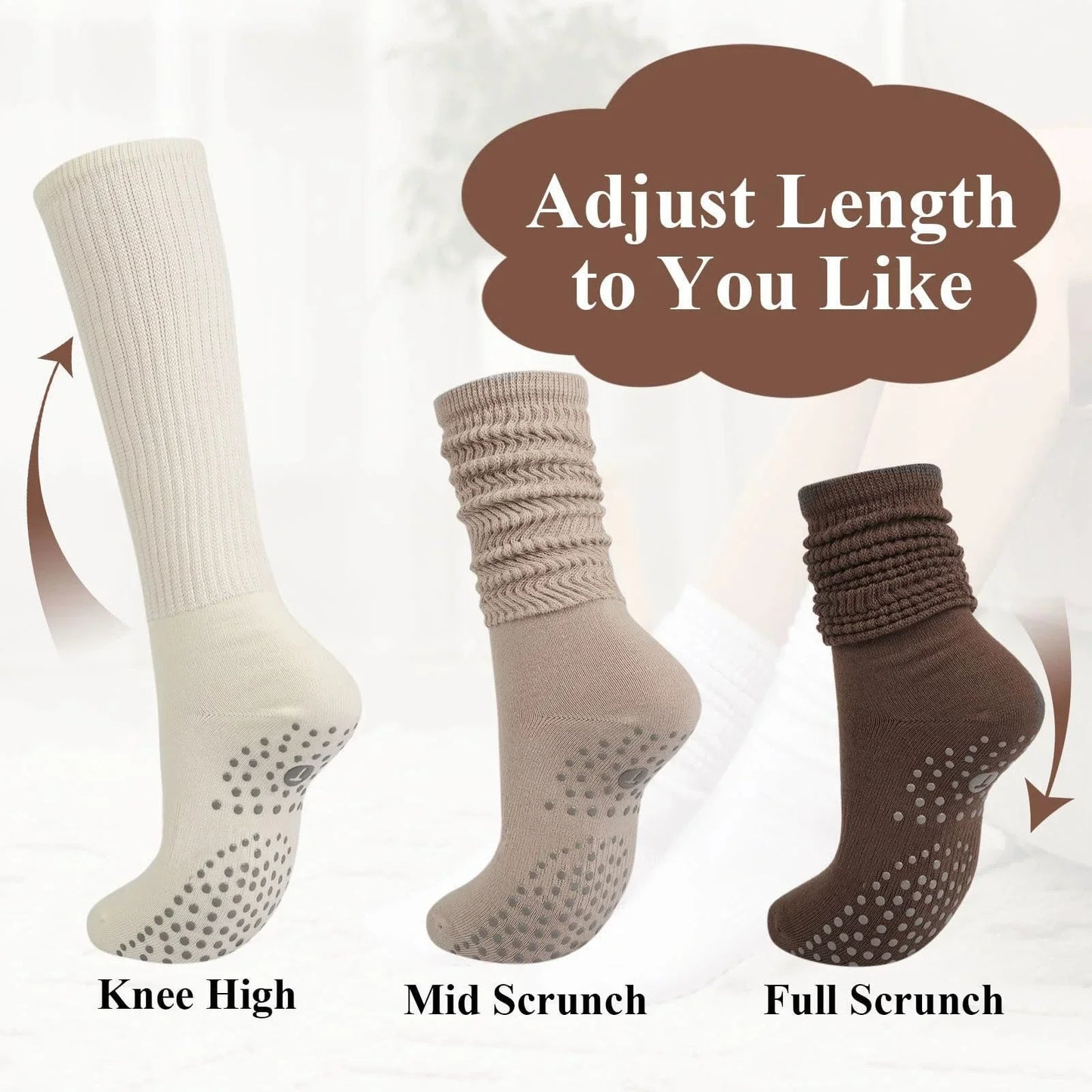 1 Pair Female Pilates Indoor Anti Slip Silicone Floor Socks Breathable Double Bar Middle Socks Fitness Dance Exercise Yoga Socks