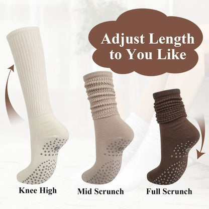 1 Pair Female Pilates Indoor Anti Slip Silicone Floor Socks Breathable Double Bar Middle Socks Fitness Dance Exercise Yoga Socks