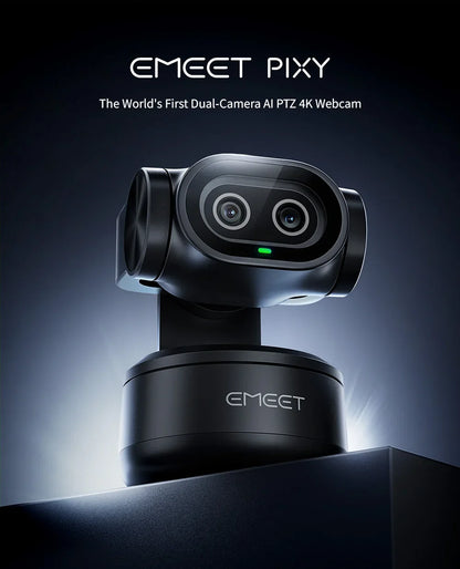 4K Webcam PTZ Web Camera EMEET PIXY Dual-Camera AI Tracking Video Camera for Streaming With SonySensor Gesture Control Autofocus