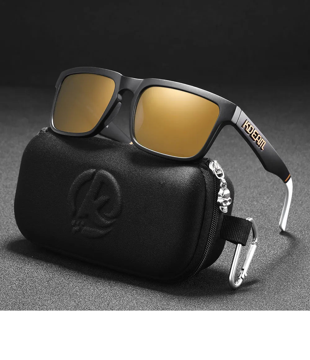 KDEAM Classic Square Sunglasses Men Women Category 3 Polarized Sun Glasses Unique Frame Surface Eyewear With Case Box KD332