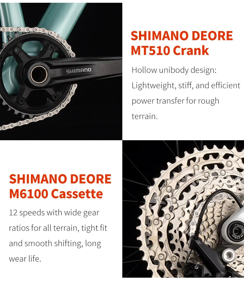 SAVA New Lantop 612 Carbon Fiber Mountain Bike, MTB Adult Bikes Mountain with SHIMANO DEORE M6100 12-Speed Components Bicycle