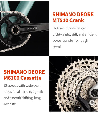 SAVA New Lantop 612 Carbon Fiber Mountain Bike, MTB Adult Bikes Mountain with SHIMANO DEORE M6100 12-Speed Components Bicycle