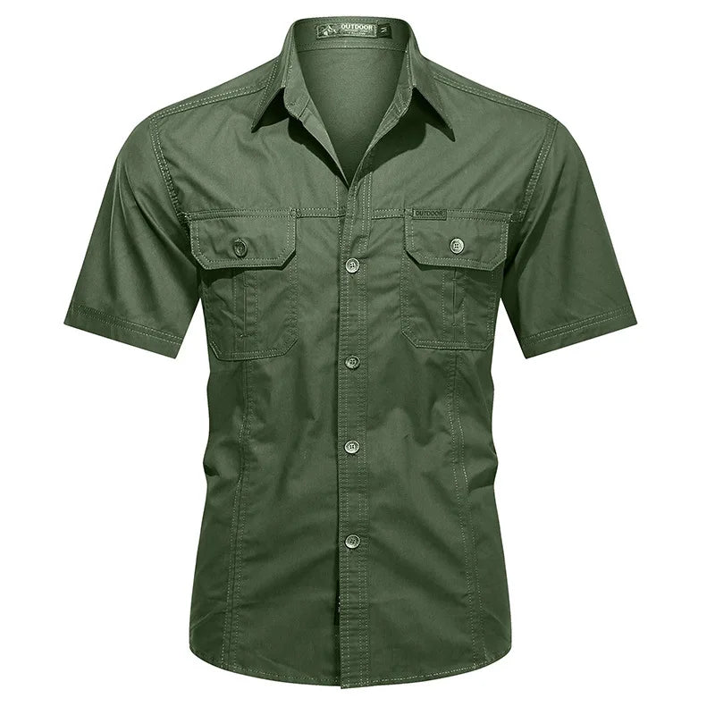 Men's Short Sleeve Tactical Hunting Shirt – Quick-Dry Combat Fishing & Hiking Shirt