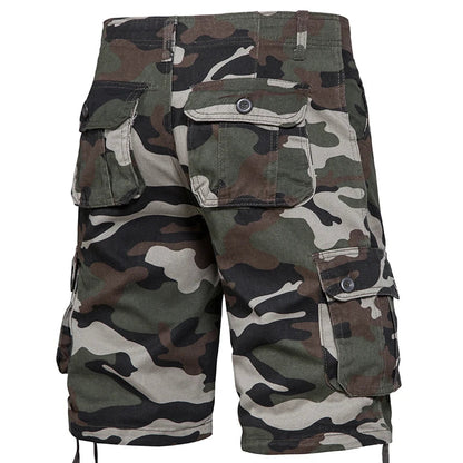 Men's Camo Cargo Shorts – Breathable Cotton Outdoor Sports Half Pants with Side Pockets