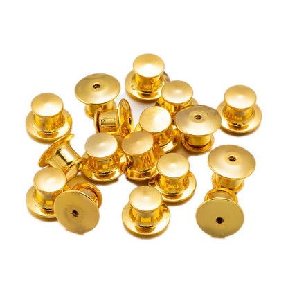50pcs Metal Locking Pin Backs Keeper Clasp for DIY Badges Brooch Enamel Lapel Brooch Jewelry Char, Bags Craft Making Supplies