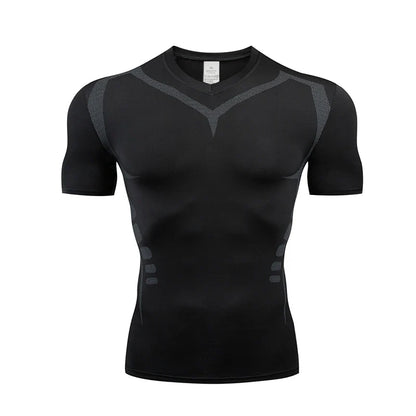 Men's T-Shirt Running Sport T Shirt Men Compression Top Tee Fitness Quick Dry Tight Training Gym Sport Running Shirts Men Jersey