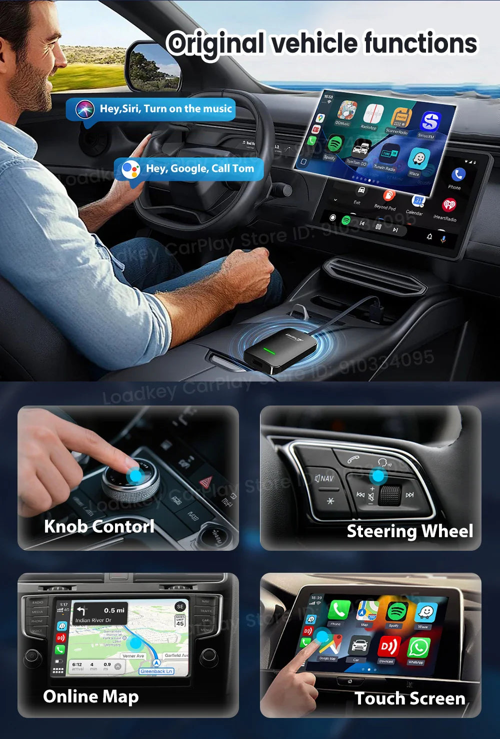 CarlinKit CP2A Pro Ai Box Wireless Adapter CarPlay Android Auto Wireless Smart CarPlay Box Support YouTube Netflix TikTok 5G USB
