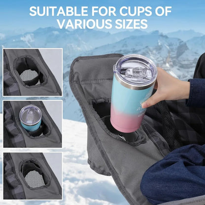 Double Camping Loveseat Chair – 800lb Capacity, Padded, Foldable with Cup Holders