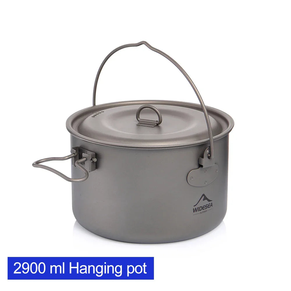 Widesea Titanium Camping Cookware Set – Ultralight Outdoor Cook Set