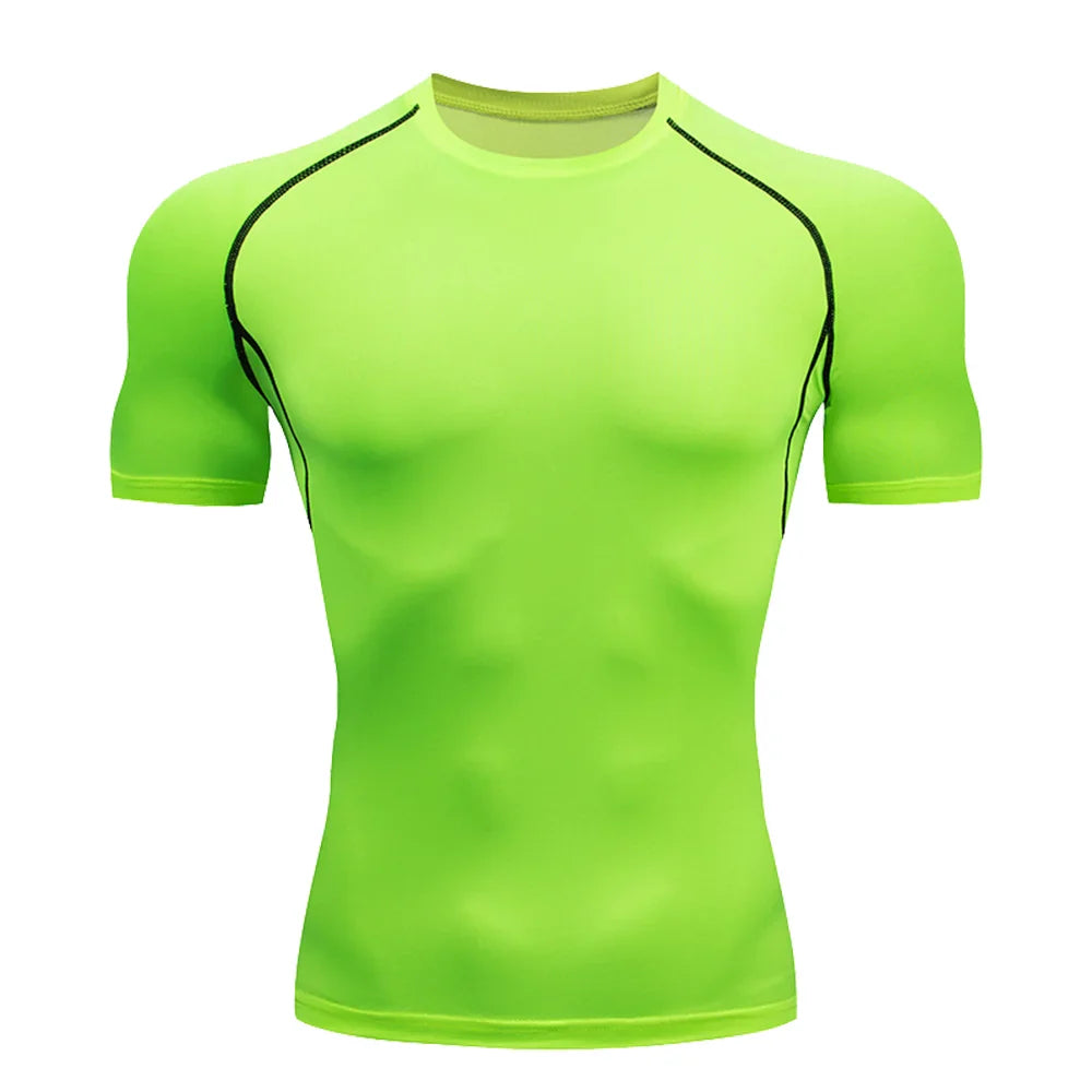 Men's T-Shirt Running Sport T Shirt Men Compression Top Tee Fitness Quick Dry Tight Training Gym Sport Running Shirts Men Jersey