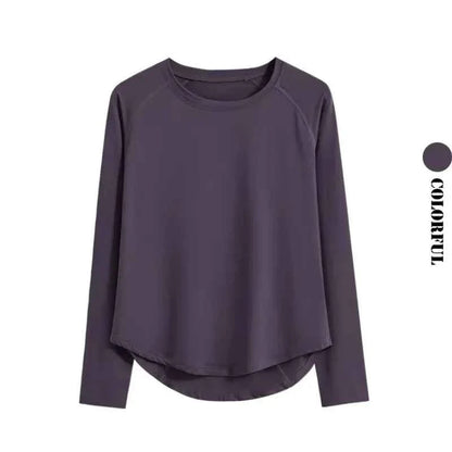 DRUR Long Sleeve Gym Top Women Breathable Quick Dry Workout T-shirt Loose Fit Running Tee Yoga Clothing Sportswear Activewear New