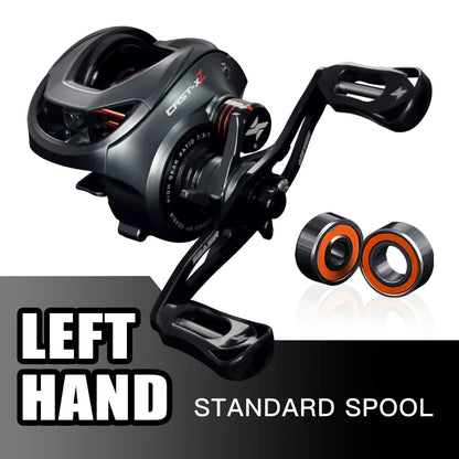 Baitcasting Reel – 7.3:1 Gear Ratio, 6+1 Hybrid Ceramic Bearings, Carbon Fiber Drag, N52 Brake