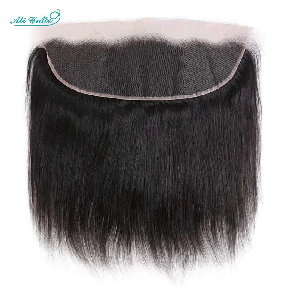 ALI GRACE Hair HD Lace Frontal 13X4 Brazilian Straight Hair Ear To Ear Frontal 100% Remy Human Hair Middle/Free Part Lace Front