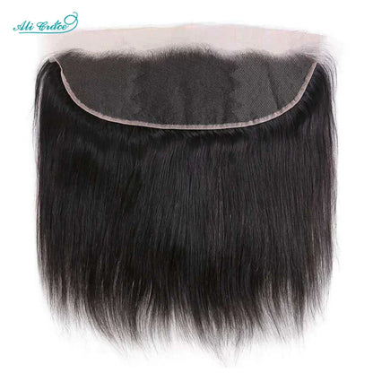 ALI GRACE Hair HD Lace Frontal 13X4 Brazilian Straight Hair Ear To Ear Frontal 100% Remy Human Hair Middle/Free Part Lace Front