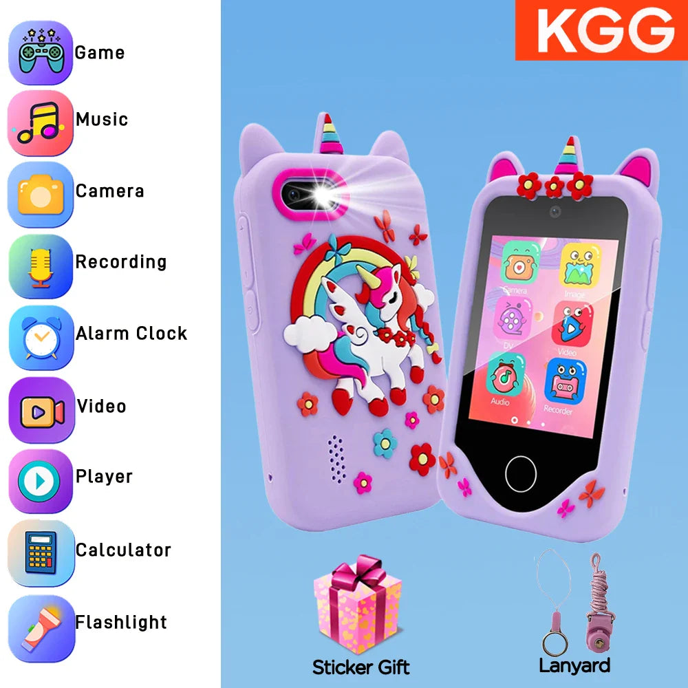 32GB Kids Smart Phone 2.8'' IPS Mini Toy Phone Music Player  28 Games Alarm Clock Flashlight Dual Camera Educational Funny Toys